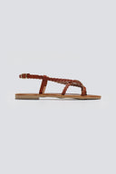 Σανδάλια δερμάτινα με κοτσιδάκια Tfp - Καφέ - thefashionproject.gr - TFP - 24223036003