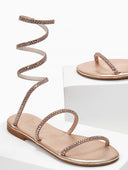 Σανδάλια δερμάτινα με κρύσταλλα Iris Sandals - Χαλκός - thefashionproject.gr - IRIS