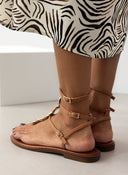 Σανδάλια δερμάτινα με μεταλλικά φύλλα Iris Sandals