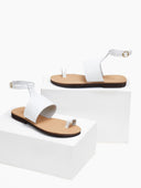 Σανδάλια δερμάτινα με μπαρέτα Estil - Λευκό - thefashionproject.gr - Estil