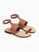 Σανδάλια δερμάτινα με μπαρέτα Estil - Ταμπά - thefashionproject.gr - Estil
