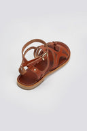 Σανδάλια δερμάτινα με μπαρέτα Tfp - Καφέ - thefashionproject.gr - TFP - 24208036003