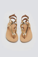 Σανδάλια δερμάτινα με μπαρέτα Tfp - Χρυσό - thefashionproject.gr - TFP - 24207009003
