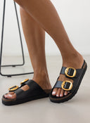 Σανδάλια δερμάτινα με oversize τοκάδες ATENEO