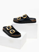 Σανδάλια δερμάτινα με oversize τοκάδες ATENEO