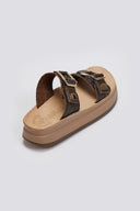 Σανδάλια δερμάτινα με pattern ψάθα ADELITA FANTASY SANDALS