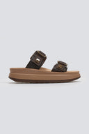 Σανδάλια δερμάτινα με pattern ψάθα ADELITA FANTASY SANDALS