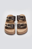 Σανδάλια δερμάτινα με pattern ψάθα ADELITA FANTASY SANDALS - Καφέ - thefashionproject.gr - FANTASY SANDALS