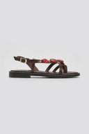 Σανδάλια δερμάτινα με πέτρες Tfp - Καφέ - thefashionproject.gr - TFP - 24082036003