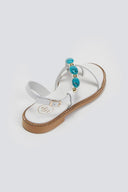 Σανδάλια δερμάτινα με πέτρες Tfp - Λευκό - thefashionproject.gr - TFP - 24082001003