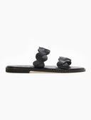 Σανδάλια δερμάτινα με πλεγμένες φάσες Iris Sandals - Μαύρο - thefashionproject.gr - IRIS