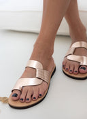 Σανδάλια δερμάτινα με πλεκτό pattern estil 