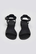 Σανδάλια δερμάτινα με print Estil - Μαύρο - thefashionproject.gr - Estil - 24251002002