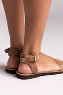 Σανδάλια δερμάτινα με print Estil - Τάουπε - thefashionproject.gr - Estil - 24251035002