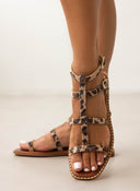 Σανδάλια δερμάτινα με print Iris Sandals