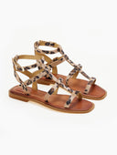 Σανδάλια δερμάτινα με print Iris Sandals