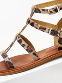 Σανδάλια δερμάτινα με print Iris Sandals