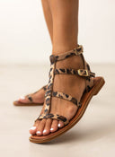 Σανδάλια δερμάτινα με print Iris Sandals