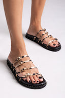 Σανδάλια δερμάτινα με print Iris Sandals