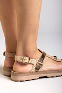 Σανδάλια δερμάτινα με print MARLENA FANTASY SANDALS
