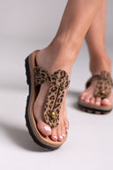 Σανδάλια δερμάτινα με print MIRABELLA FANTASY SANDALS