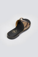Σανδάλια δερμάτινα με print Tfp - Κίτρινο - thefashionproject.gr - TFP - 24044015003
