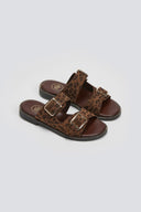 Σανδάλια δερμάτινα με print Tfp - Leopard - thefashionproject.gr - TFP - 24122032003