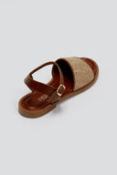 Σανδάλια δερμάτινα με ψάθα Estil - Ταμπά - thefashionproject.gr - Estil