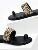Σανδάλια δερμάτινα με ψάθινη φάσα Iris Sandals