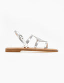 Σανδάλια δερμάτινα με στρας Iris Sandals - Ασημί - thefashionproject.gr - IRIS