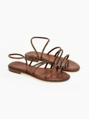 Σανδάλια δερμάτινα με στρας λουράκια Iris Sandals