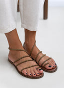 Σανδάλια δερμάτινα με στρας λουράκια Iris Sandals