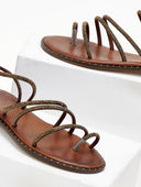 Σανδάλια δερμάτινα με στρας λουράκια Iris Sandals