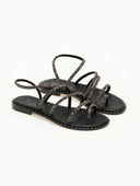 Σανδάλια δερμάτινα με στρας λουράκια Iris Sandals