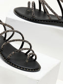 Σανδάλια δερμάτινα με στρας λουράκια Iris Sandals