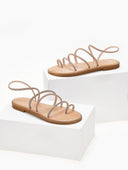 Σανδάλια δερμάτινα με στρας λουράκια Iris Sandals - Χαλκός - thefashionproject.gr - IRIS