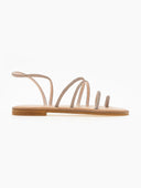 Σανδάλια δερμάτινα με στρας λουράκια Iris Sandals - Χαλκός - thefashionproject.gr - IRIS