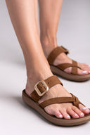 Σανδάλια δερμάτινα με τοκ CONSTANTIA FANTASY SANDALS - Κάμελ - thefashionproject.gr - FANTASY SANDALS