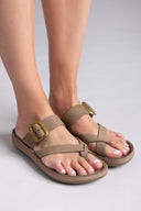 Σανδάλια δερμάτινα με τοκ CONSTANTIA FANTASY SANDALS - Χακί - thefashionproject.gr - FANTASY SANDALS