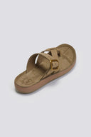 Σανδάλια δερμάτινα με τοκ CONSTANTIA FANTASY SANDALS - Χακί - thefashionproject.gr - FANTASY SANDALS