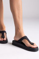 Σανδάλια δερμάτινα με τοκά Estil - Μαύρο - thefashionproject.gr - Estil - 24027002002