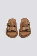 Σανδάλια δερμάτινα με τοκάδες Estil - Τάουπε - thefashionproject.gr - Estil - 24013035002