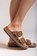 Σανδάλια δερμάτινα με τοκάδες και print DESPOINA FANTASY SANDALS