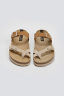 Σανδάλια δερμάτινα με τοκάδες Take me - Άμμου - thefashionproject.gr - Take me