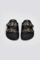Σανδάλια δερμάτινα με τοκάδες Take me - Μαύρο - thefashionproject.gr - Take me
