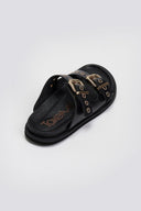 Σανδάλια δερμάτινα με τοκάδες Take me - Μαύρο - thefashionproject.gr - Take me
