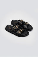 Σανδάλια δερμάτινα με τοκάδες Take me - Μαύρο - thefashionproject.gr - Take me
