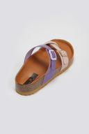 Σανδάλια δερμάτινα με τοκάδες Take me - Μωβ - thefashionproject.gr - Take me