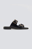 Σανδάλια δερμάτινα με τοκάδες TFP - Μαύρο - thefashionproject.gr - TFP - 24049002003