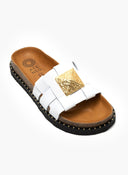 Σανδάλια δερμάτινα με τρουκ ATENEO - Λευκό - thefashionproject.gr - ATENEO